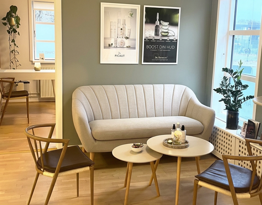 Venteområde med mindre gult og mere neutrale farver